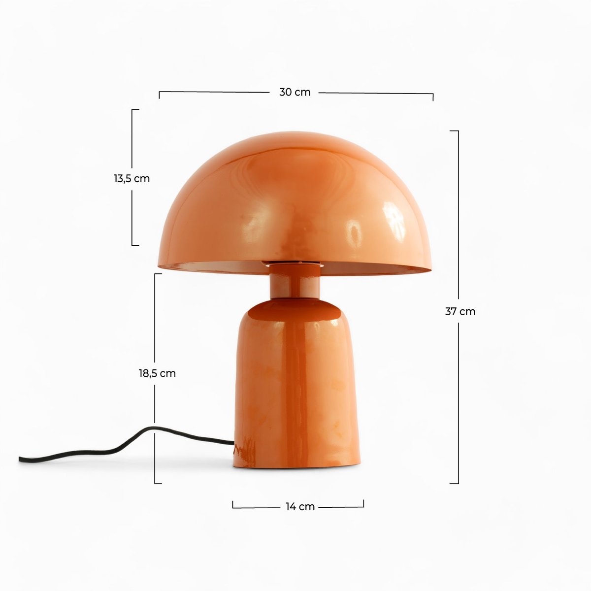 Lampe champignon en métal - CLARA orange, MAISON PAVANE