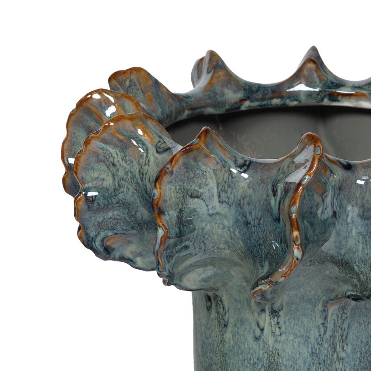 Coupe sur pied Vague H16,5 cm en céramique - VAGUE bleu, AMADEUS