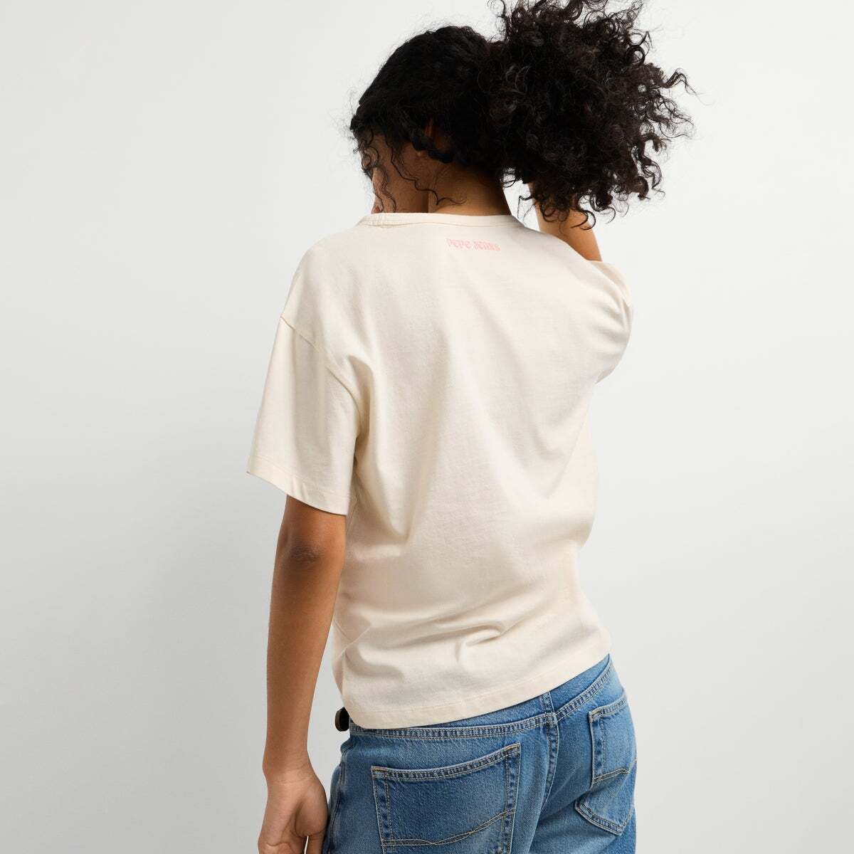 T-Shirt Avec Imprimé Graphique blanche toile, PEPE JEANS