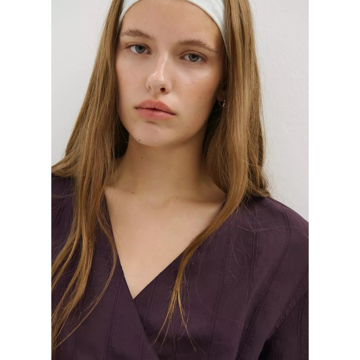 Chemise texturée croisée violet, MANGO TEEN