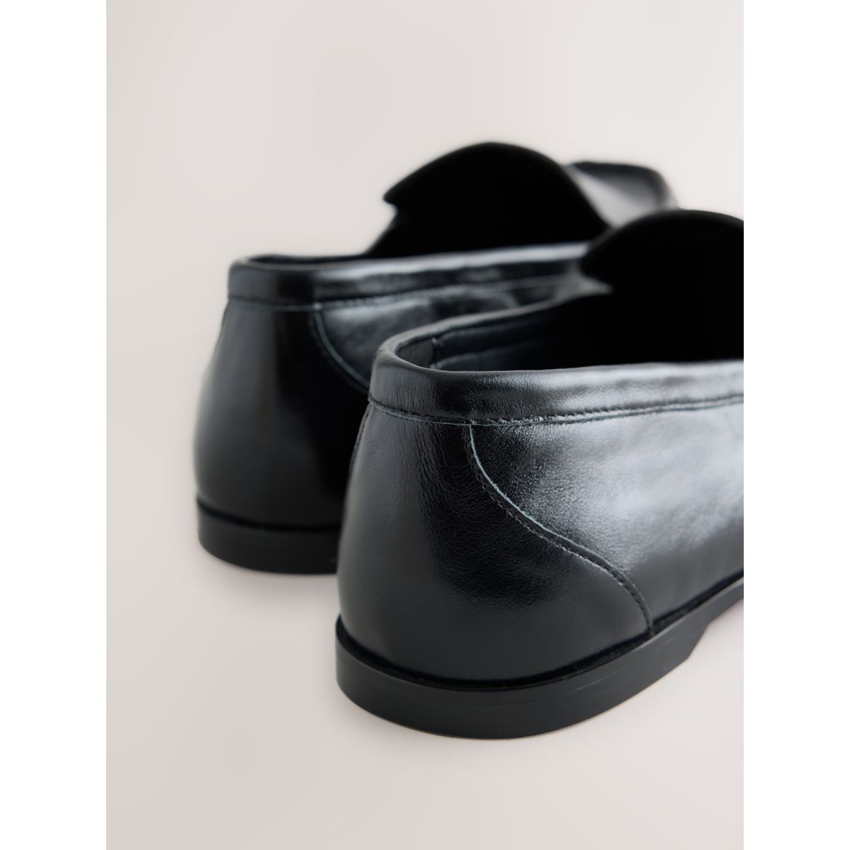 Mocassins bout rond en cuir forever comfort® noir, NEXT