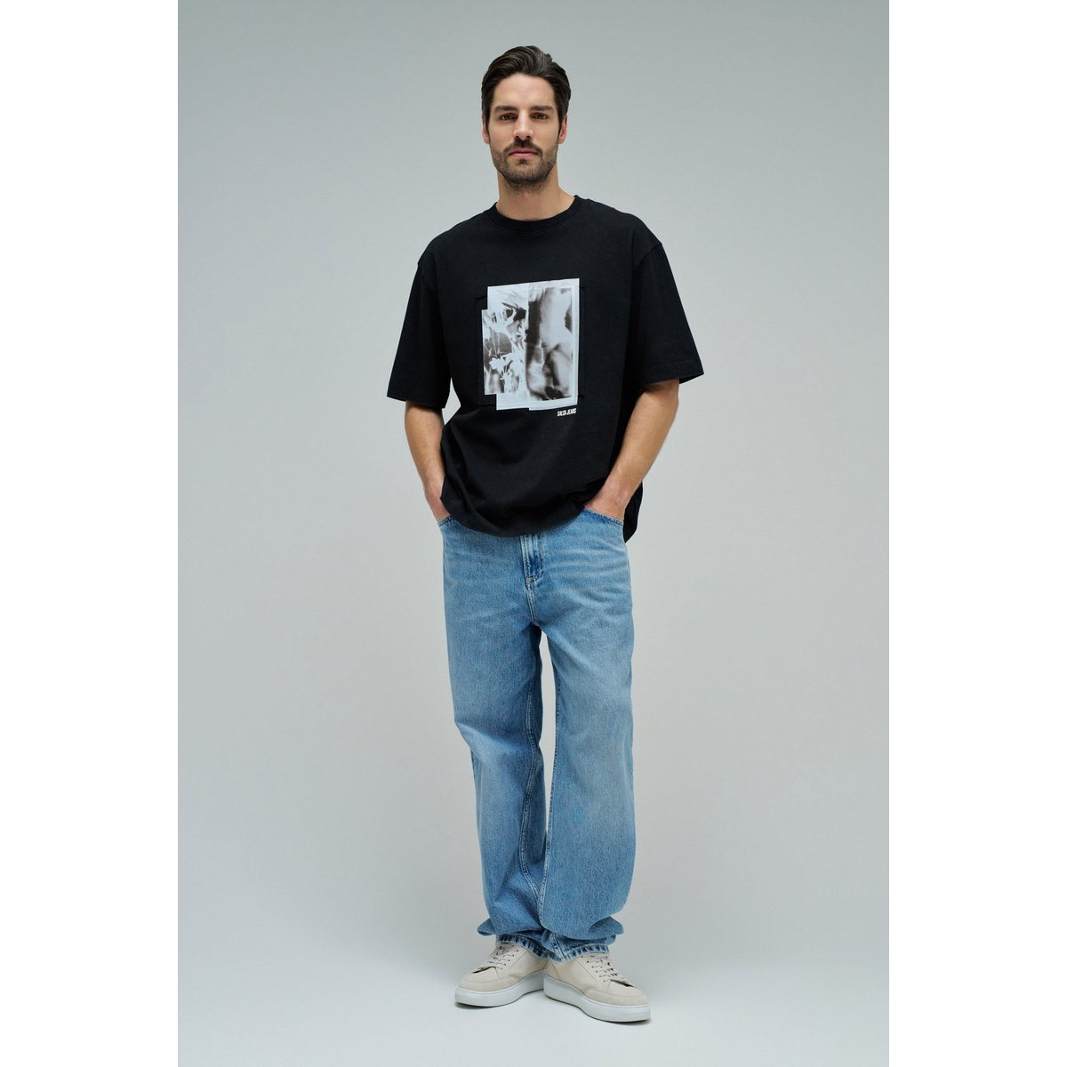 T-SHIRT AVEC IMPRIMÉ noir, SALSA JEANS