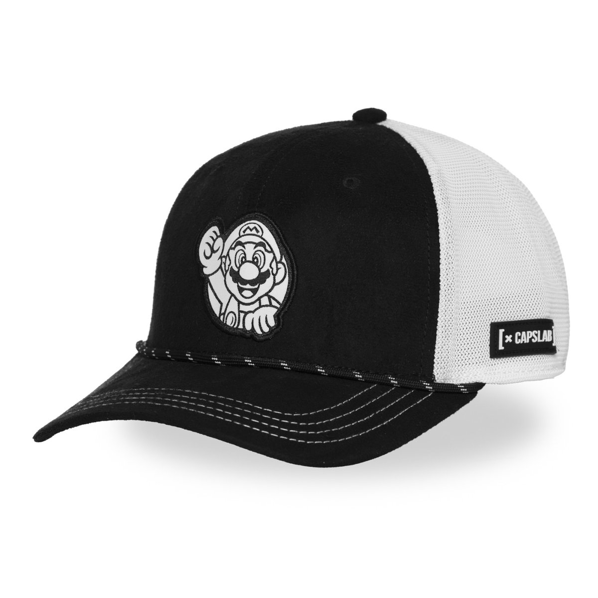Casquette Trucker Super Mario noir/blanc, CAPSLAB