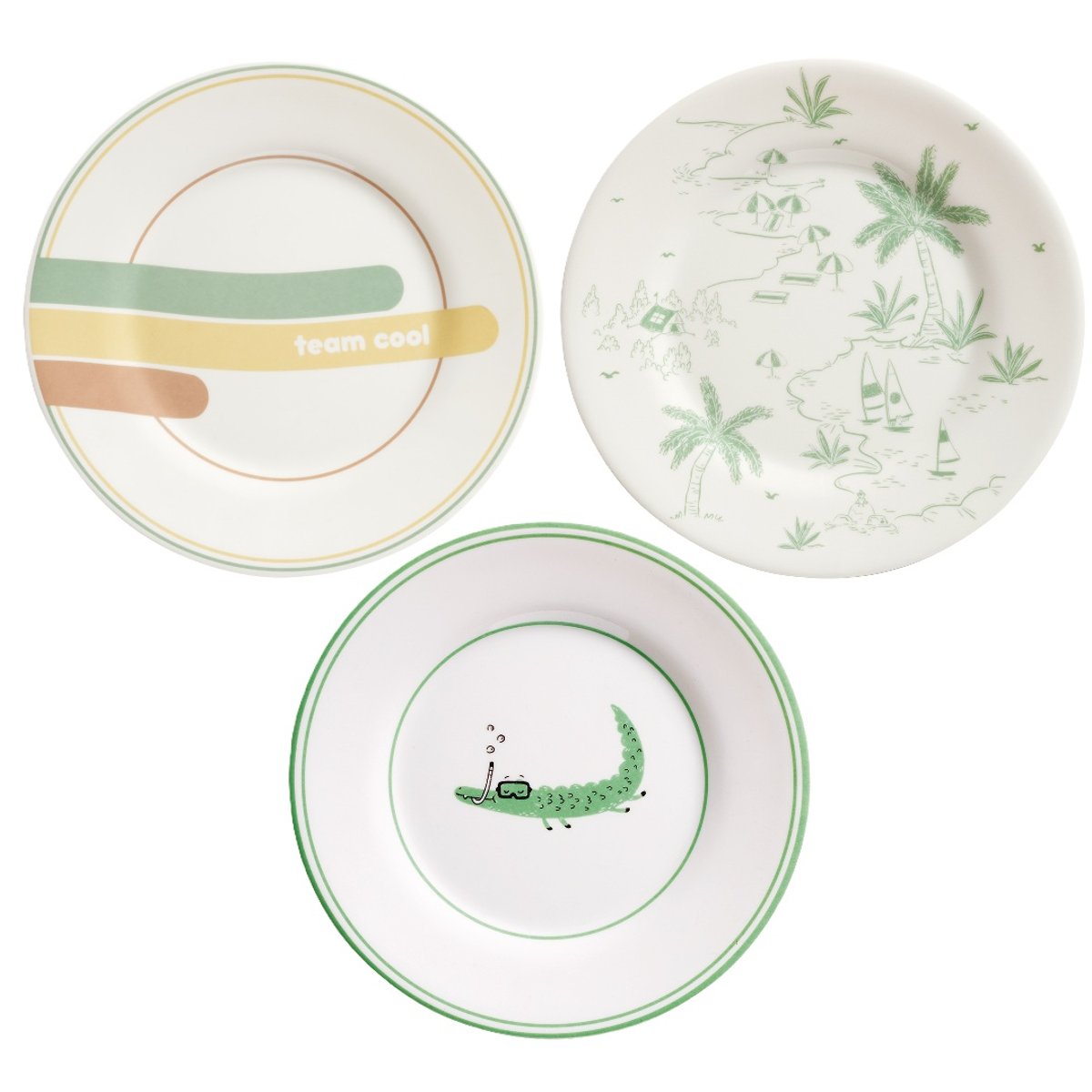 3 Assiettes à dessert LES PETITES CHOSES couleur unique, PETIT JOUR
