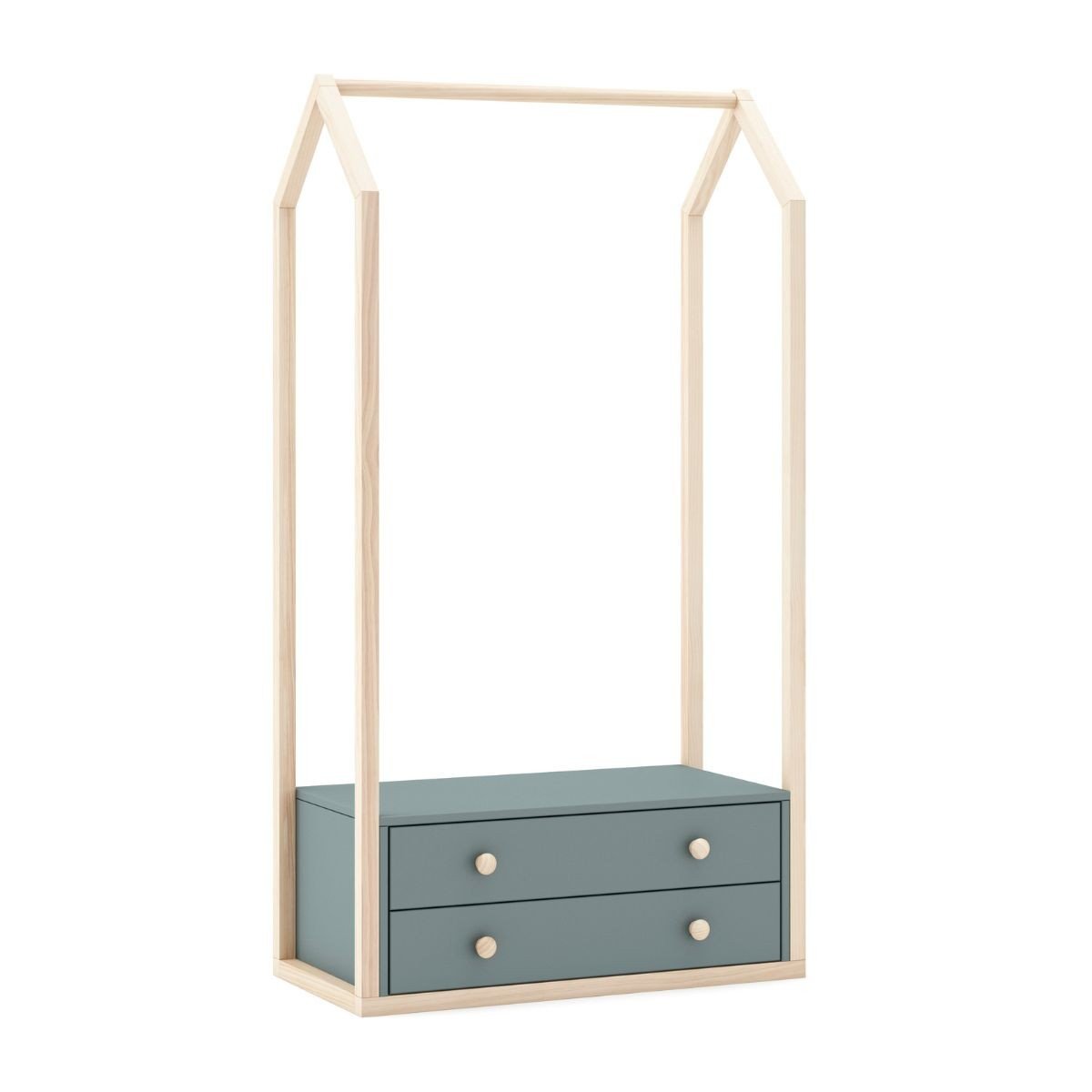 Penderie 2 Tiroirs L80 cm - Esteban vert, CALICOSY