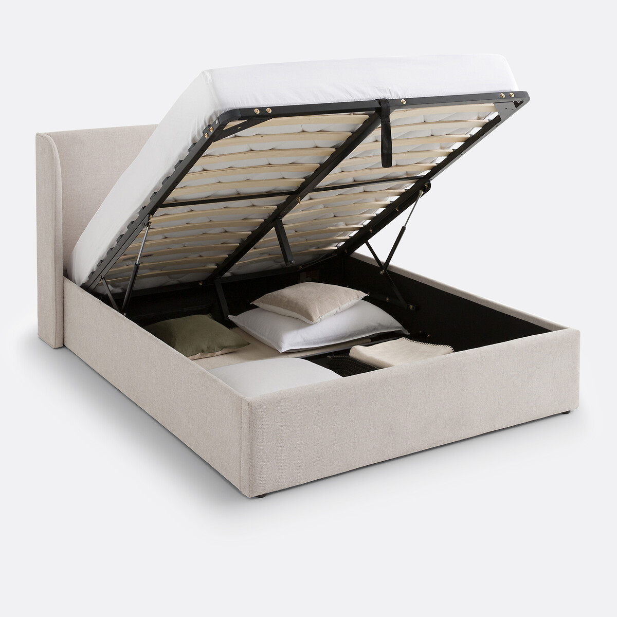 Lit coffre avec sommier relevable, Nasik beige, LA REDOUTE INTERIEURS
