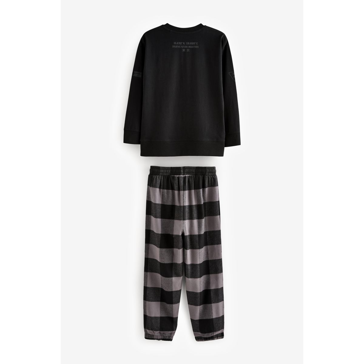 Pyjama tissé à carreaux, lot de 3 naturel/noir, NEXT
