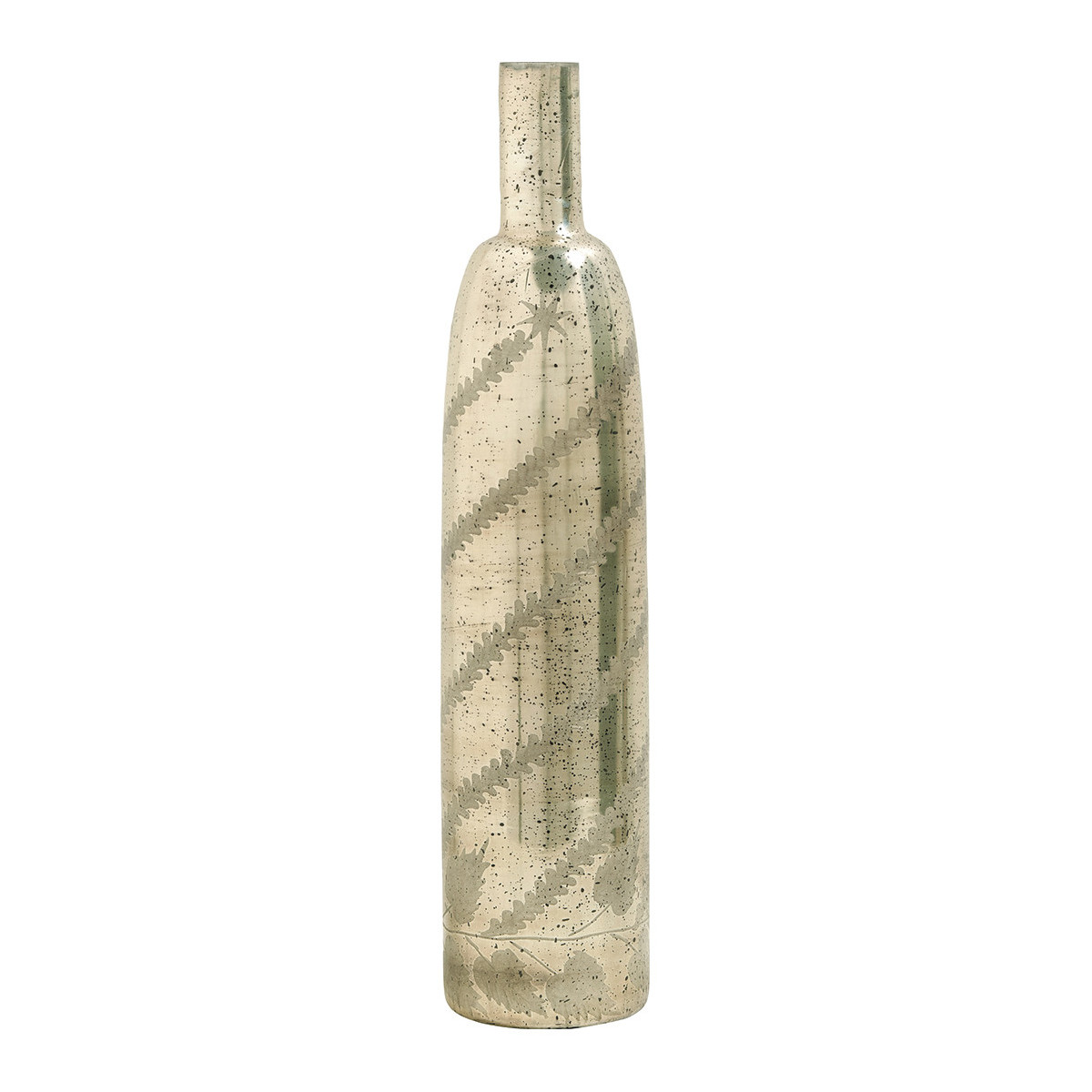 Bouteille décorative en verre doré, BLANC D’IVOIRE