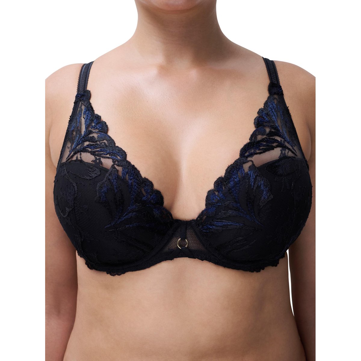 Soutien-gorge coques plongeant ILLUSION crepuscular black, CHANTELLE