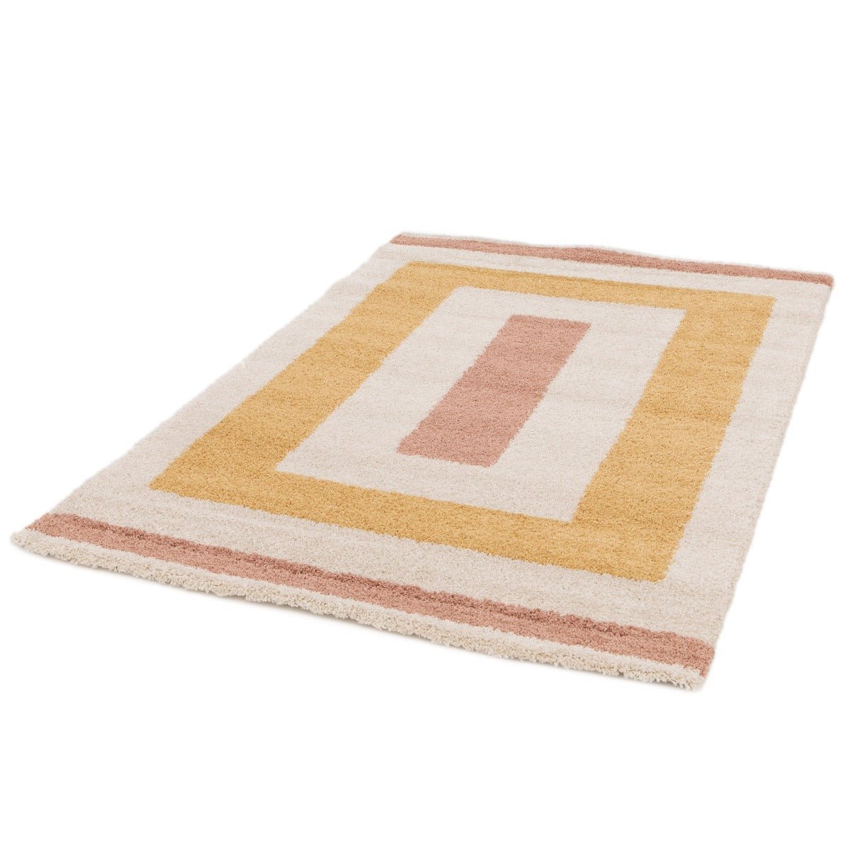 Tapis shaggy épais et confortable DOODLING jaune naturel, AFK LIVING