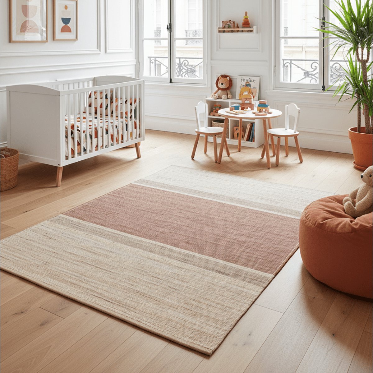 Tapis design en jute tissé main CIGALE brun naturel, AFK LIVING