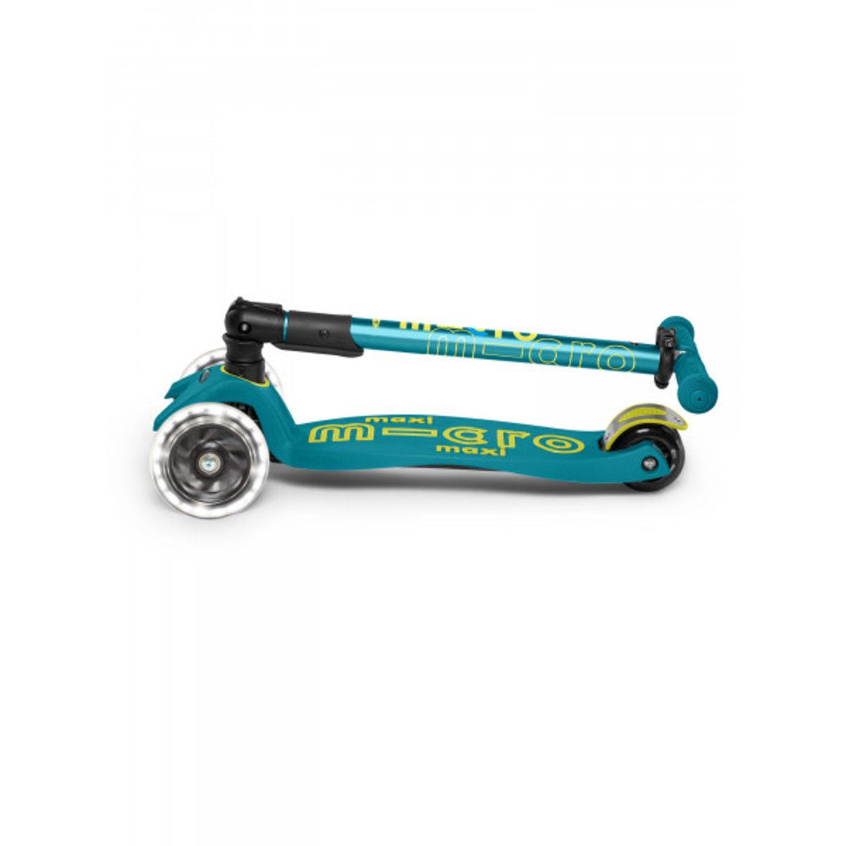 Maxi Micro Deluxe pliable LED - Baie rouge bleu pétrole, MICRO MOBILITY