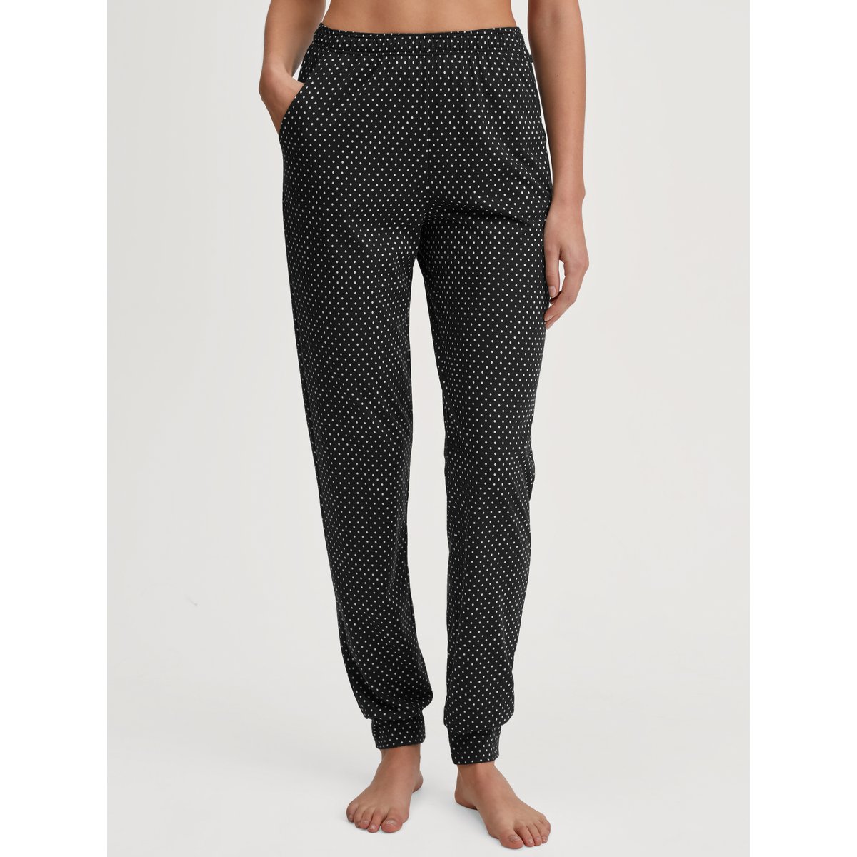 Bas de pyjama avec poignets Coton FAVOURITES JOURNEY noir, CALIDA