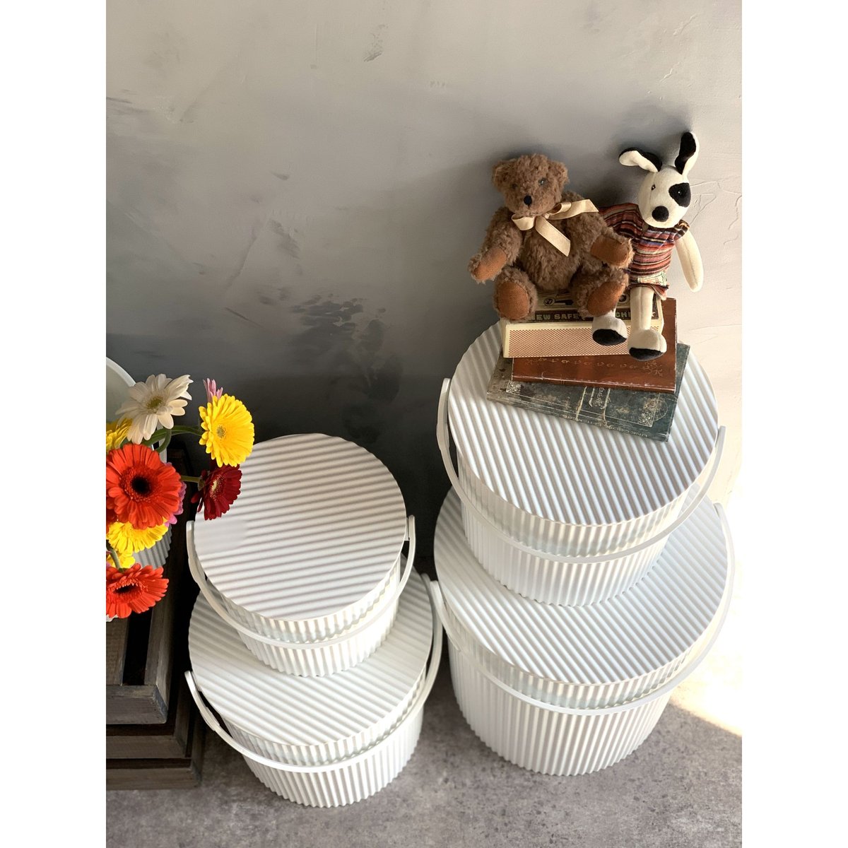 Panier de rangement M seau Omni Outil ivoire, HACHIMAN
