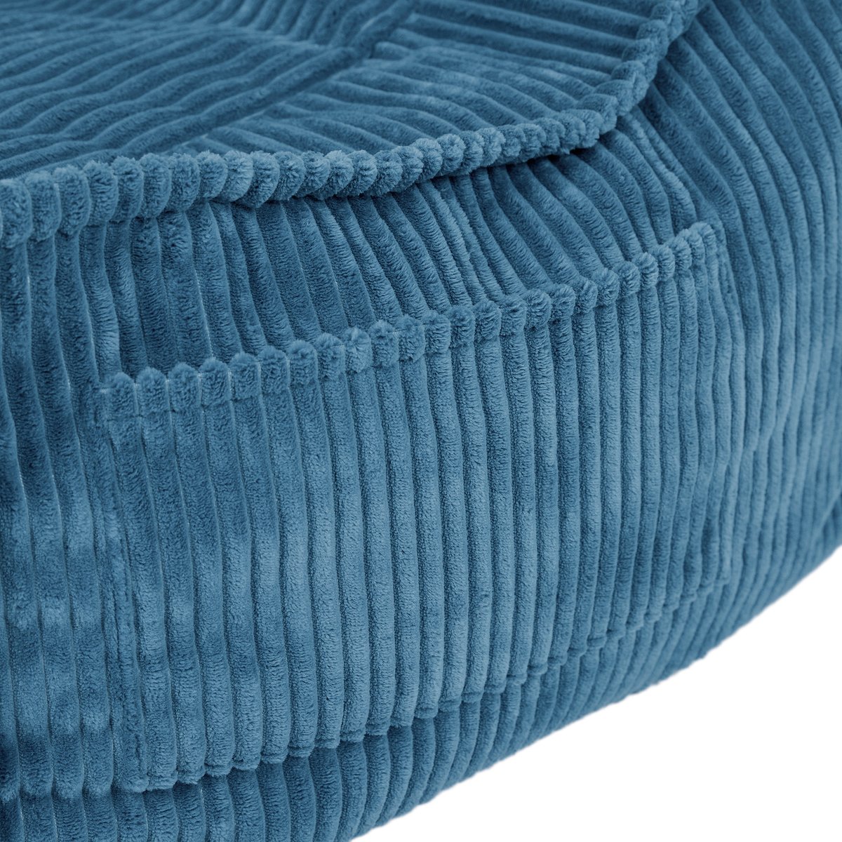 Pouf canapé enfant 2 places en velours côtelé Oeko-Tex® - ALTO bleu jeans, ICON