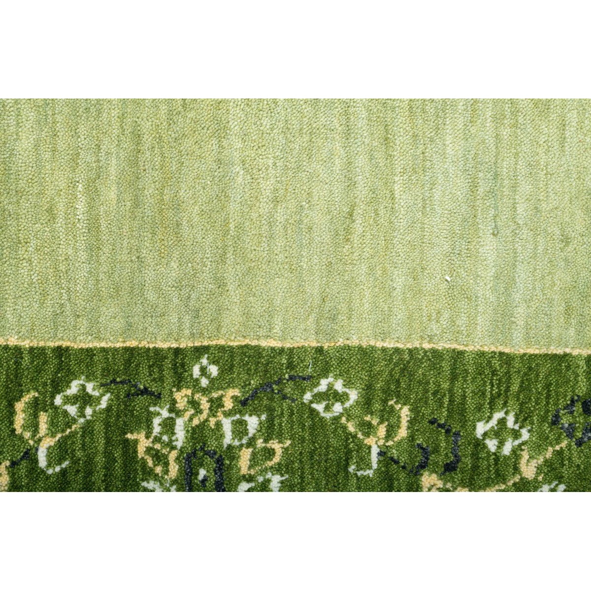 Tapis en laine vierge tissé à la main - Lori Super Gold vert, THEKO