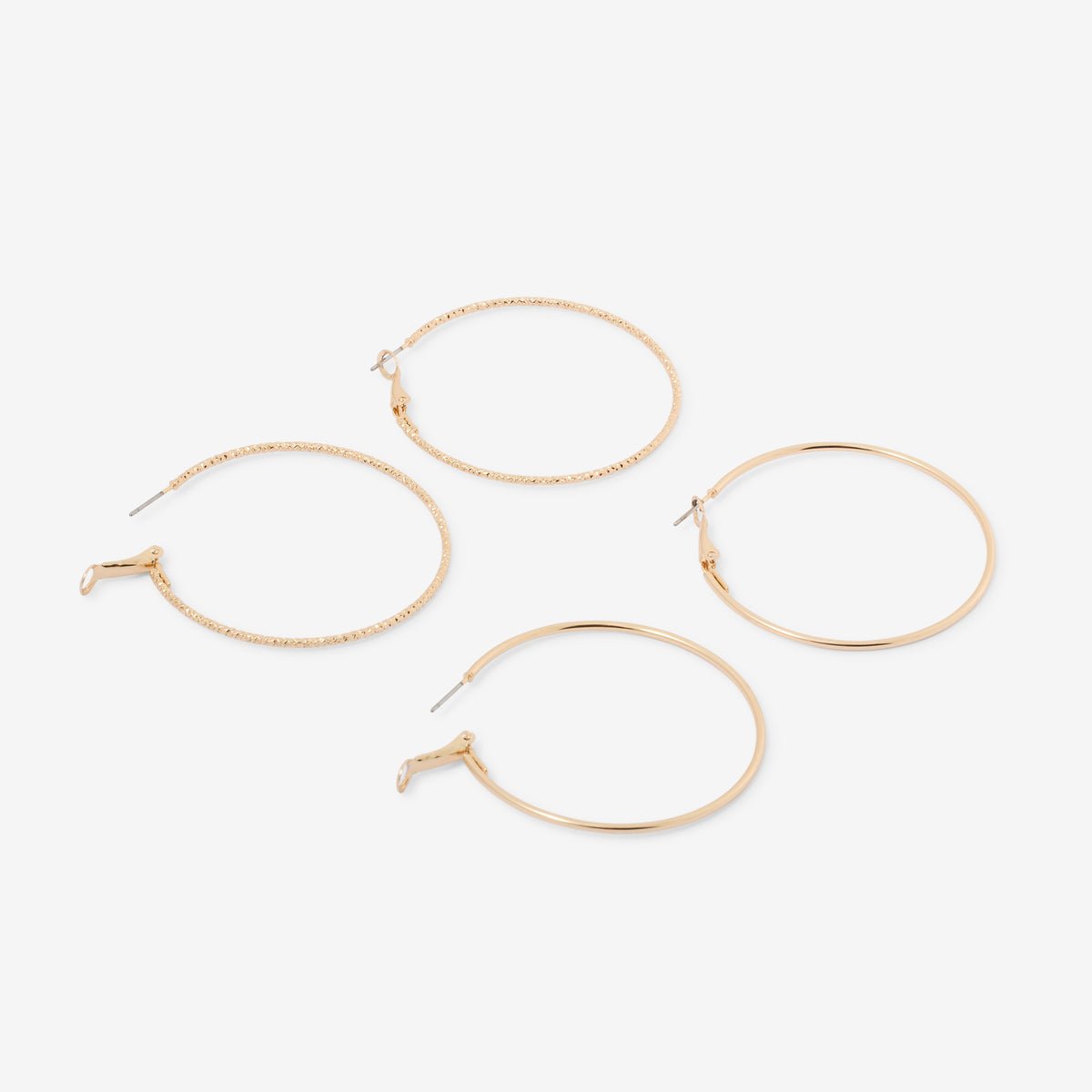 2 paires de créoles ciselées et lisses dorées doré, BALABOOSTE