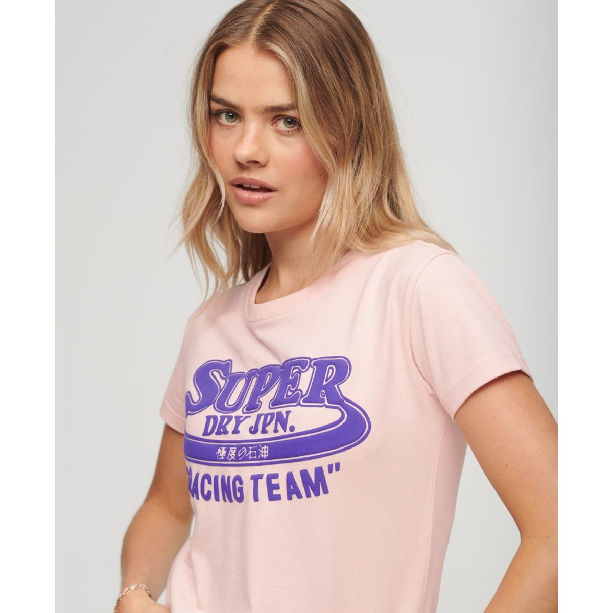 T-shirt à motif fluo Archive rose saumon chiné, SUPERDRY