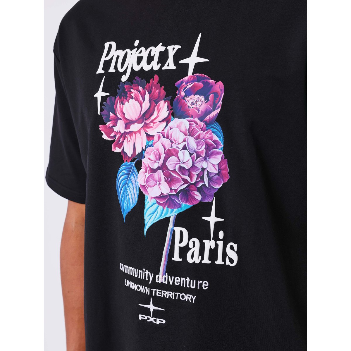 T-shirt Flower Power noir, PROJECT X