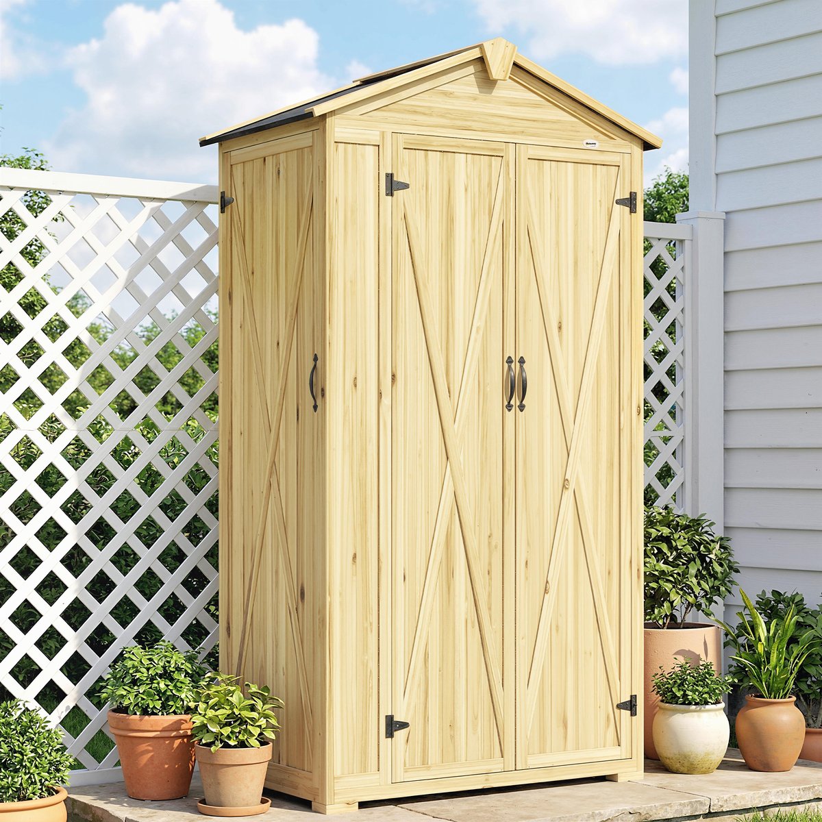 Abri de jardin Bois de sapin Bois naturel bois naturel, OUTSUNNY