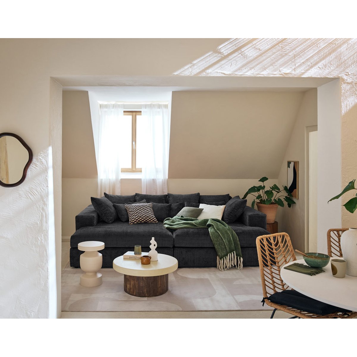 Canapé fixe 4 places - COLLINS gris, BEST MOBILIER