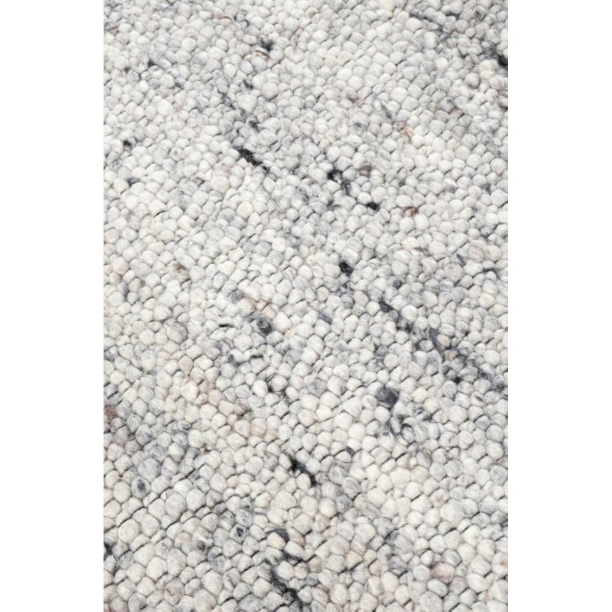 Tapis de salon fait main en laine SHEPERD argent, NOVATREND