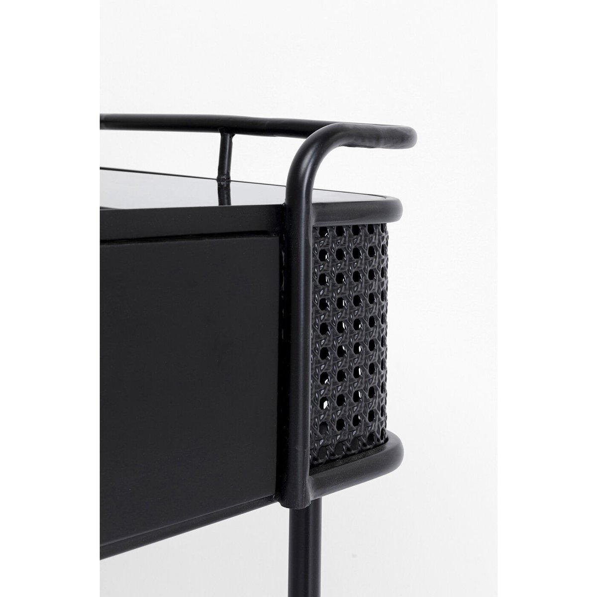 Console en acier et verre, FENCE noir, KARE DESIGN