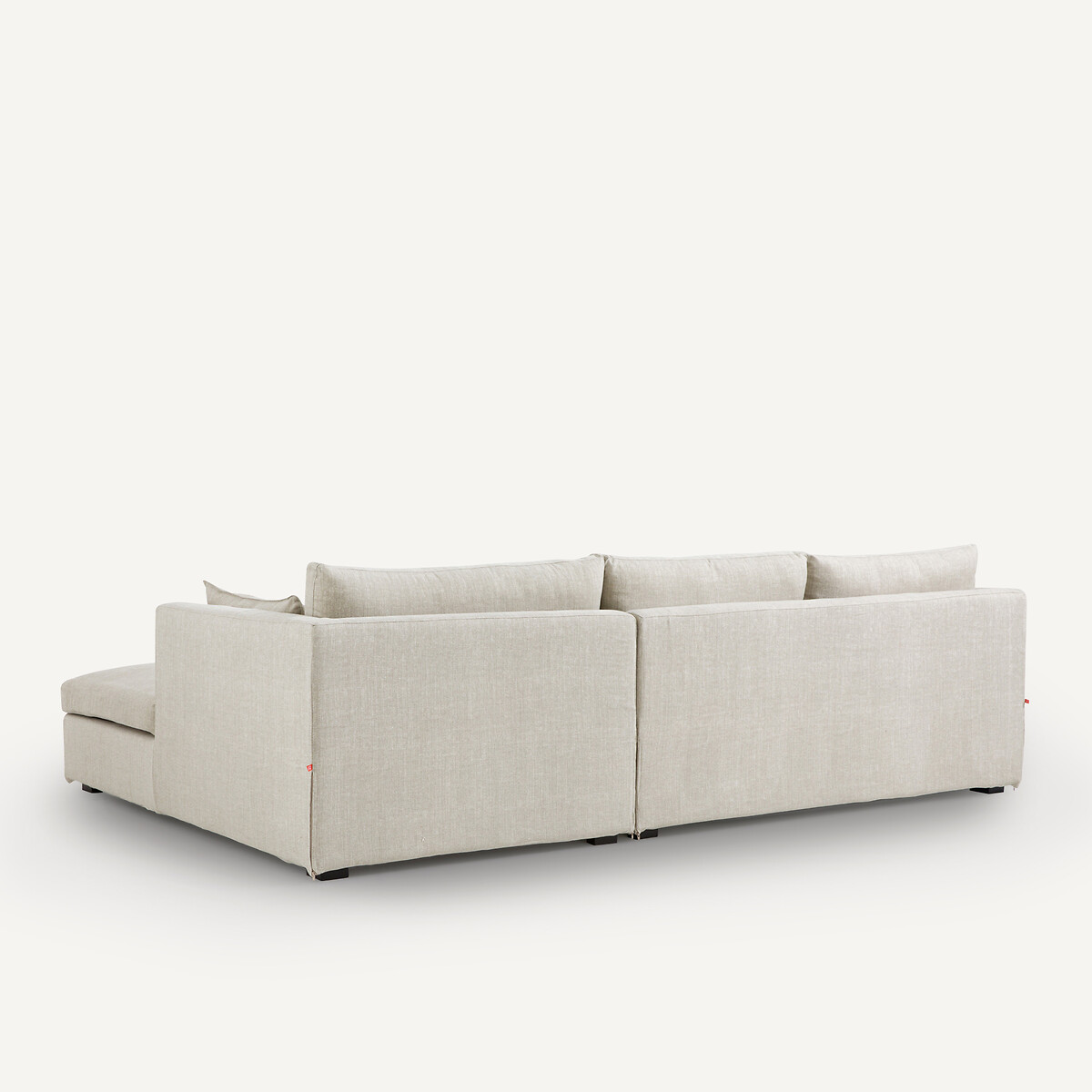 Canapé d'angle, en coton et lin, Néo Kinkajou beige, AM.PM