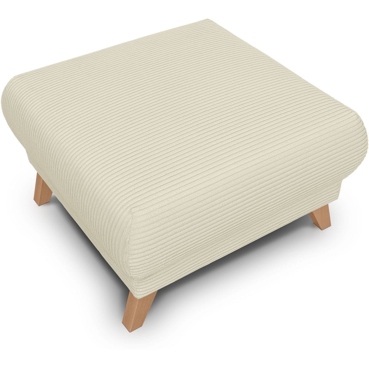 Pouf en velours côtelé - LARIA beige, HOMIFAB