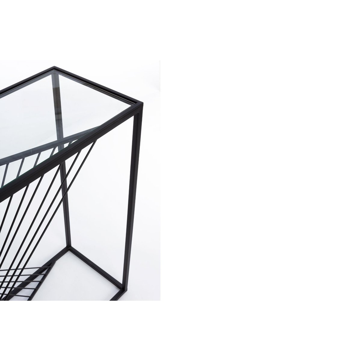 Console filaire en verre et en métal noir L107 - SPIRALE noir, HELLIN, DEPUIS 1862