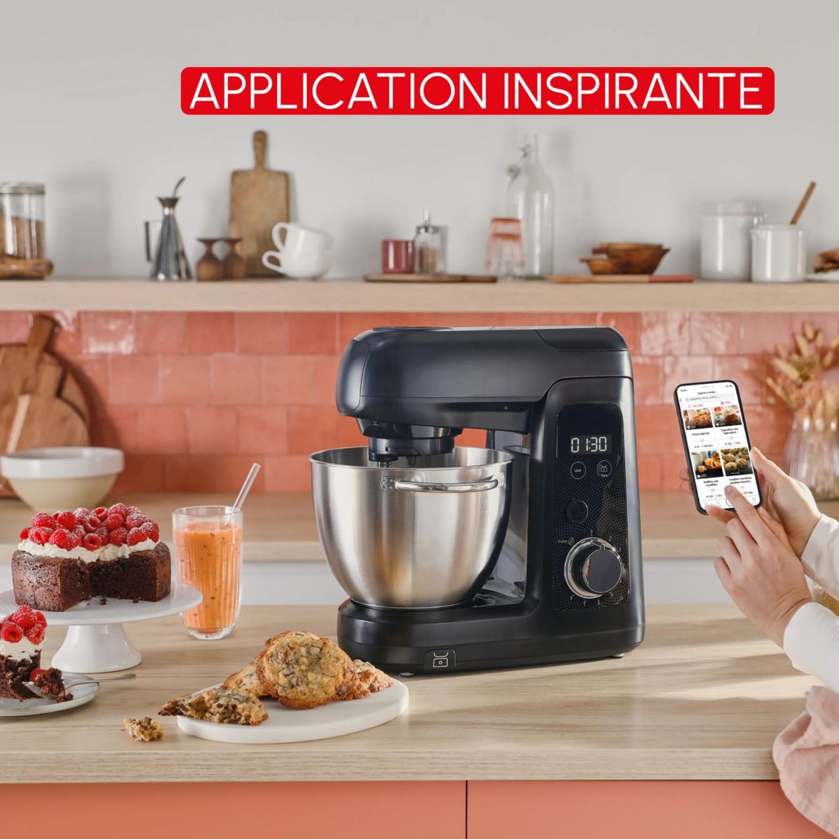 Robot pâtissier BAKE PARTNER + & ACC QA5458F1 couleur unique, MOULINEX