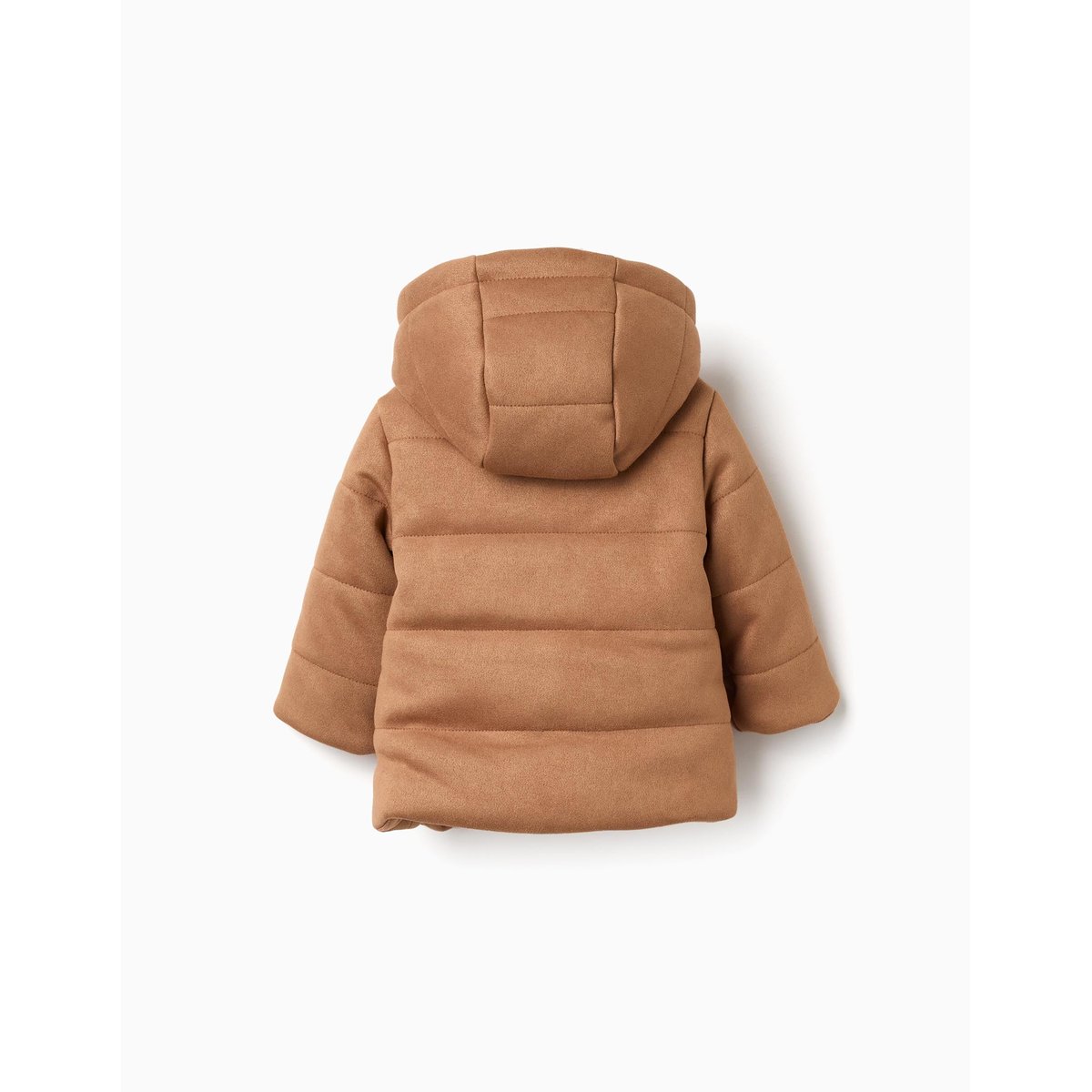 Manteau rembourré à capuche et doublure en peluche douce beige, ZIPPY