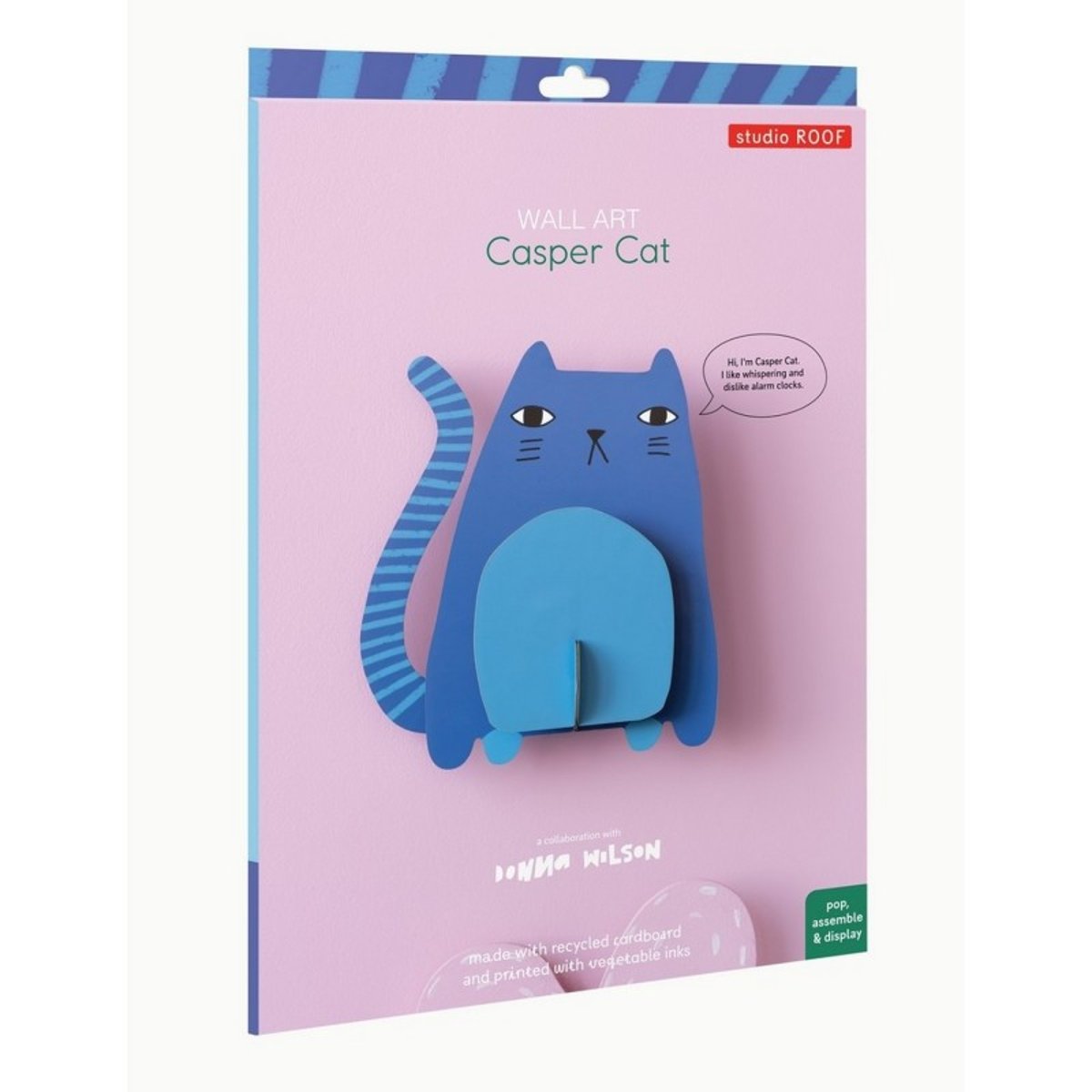 Décoration murale enfant chat carton  Greta Casper Cat bleu, STUDIO ROOF