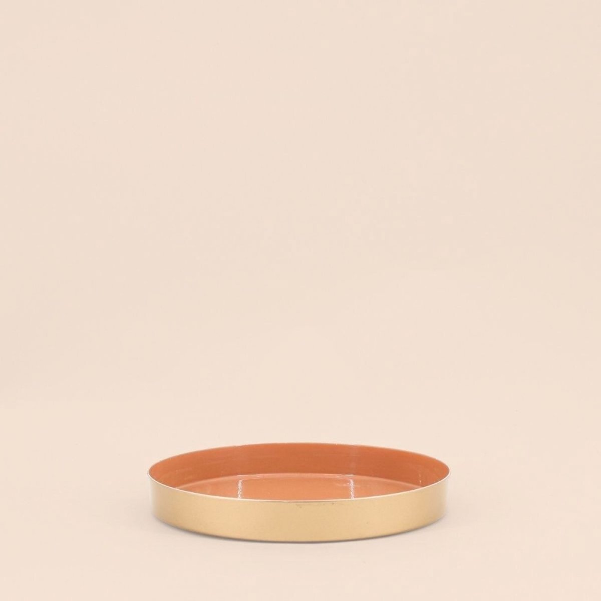 Plateau rond orange, doré 20cm orange, ORNAMI