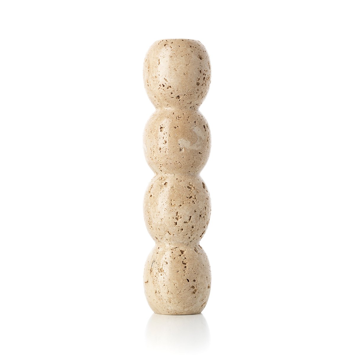 Bougeoir en travertin TRAVERTINE TOTEM beige, BAZAR BIZAR