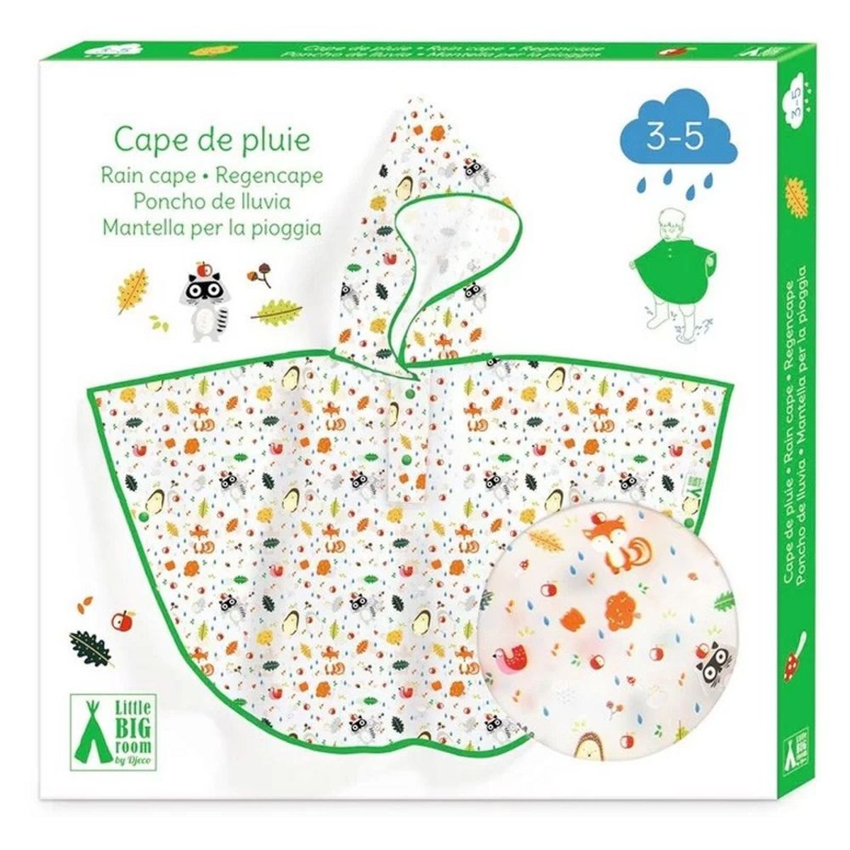 Cape de pluie pour enfants Sous le bois multicolore, DJECO