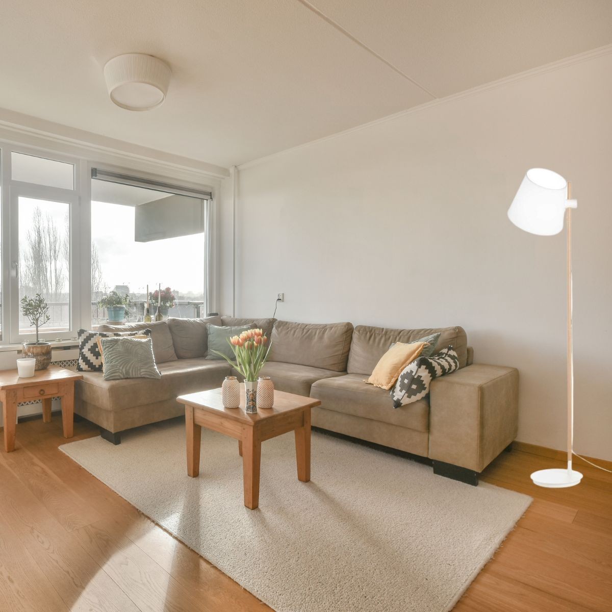 Lampadaire    AXEL blanc, IDEAL LUX