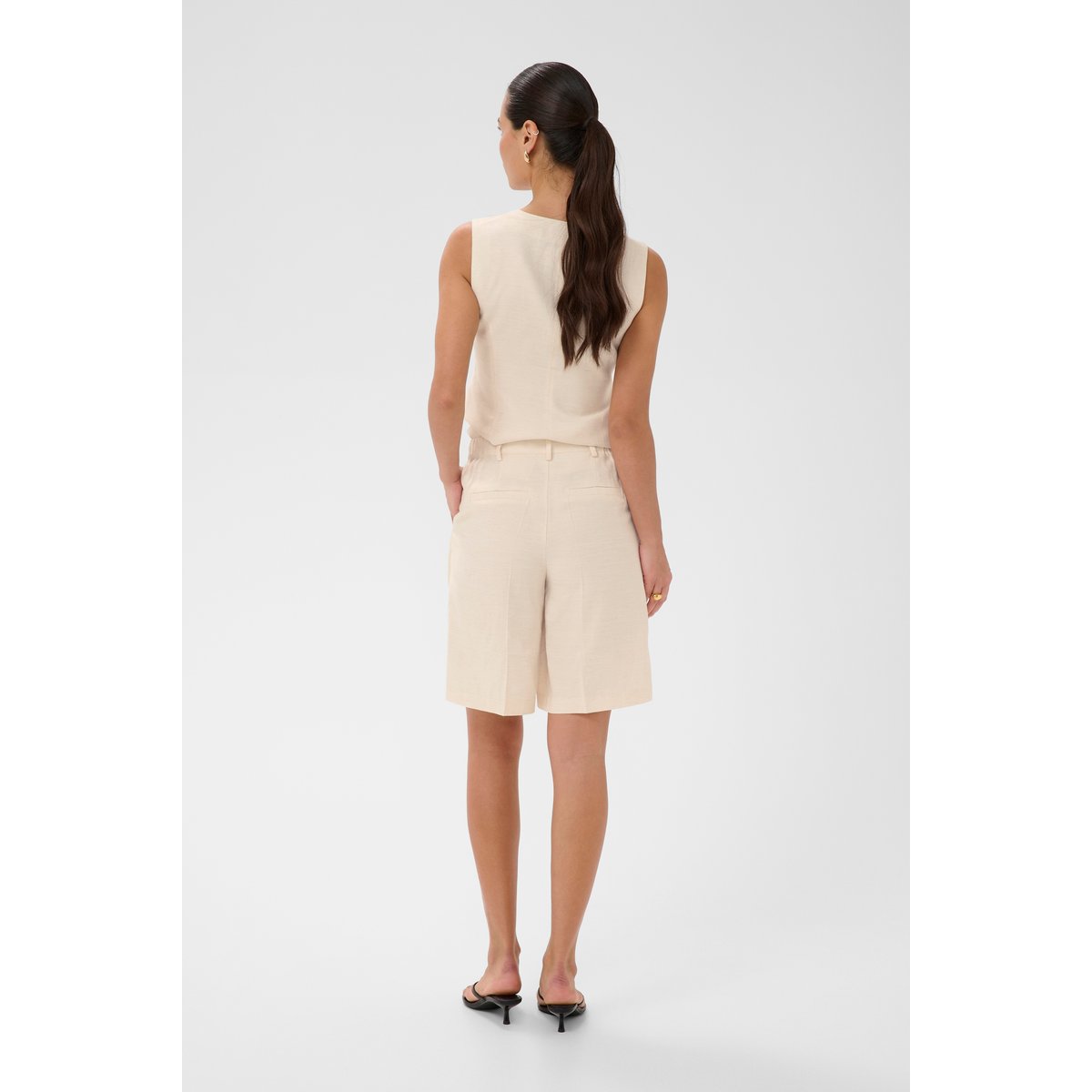 Short de costume beige feather gray melange, KAFFE