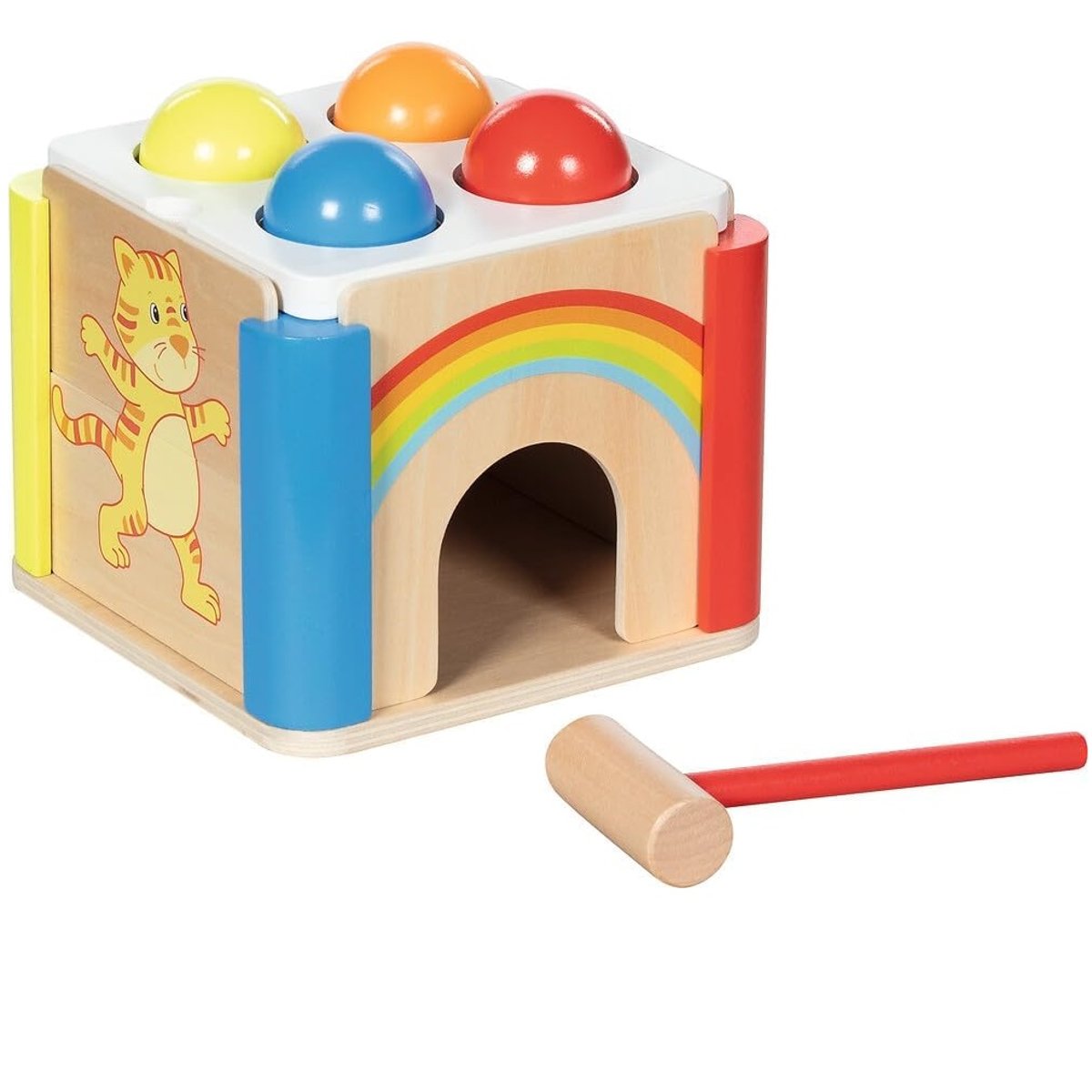 Jeu de maillet arc en ciel beige, GOKI