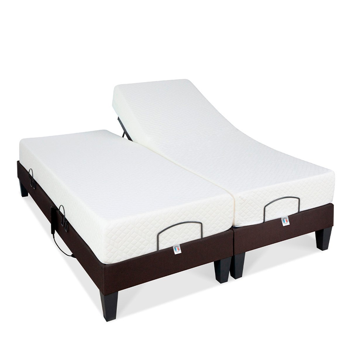 Ensemble Matelas Mémoire de forme ABSOLU avec sommier MONDOR blanc, BELLECOUR