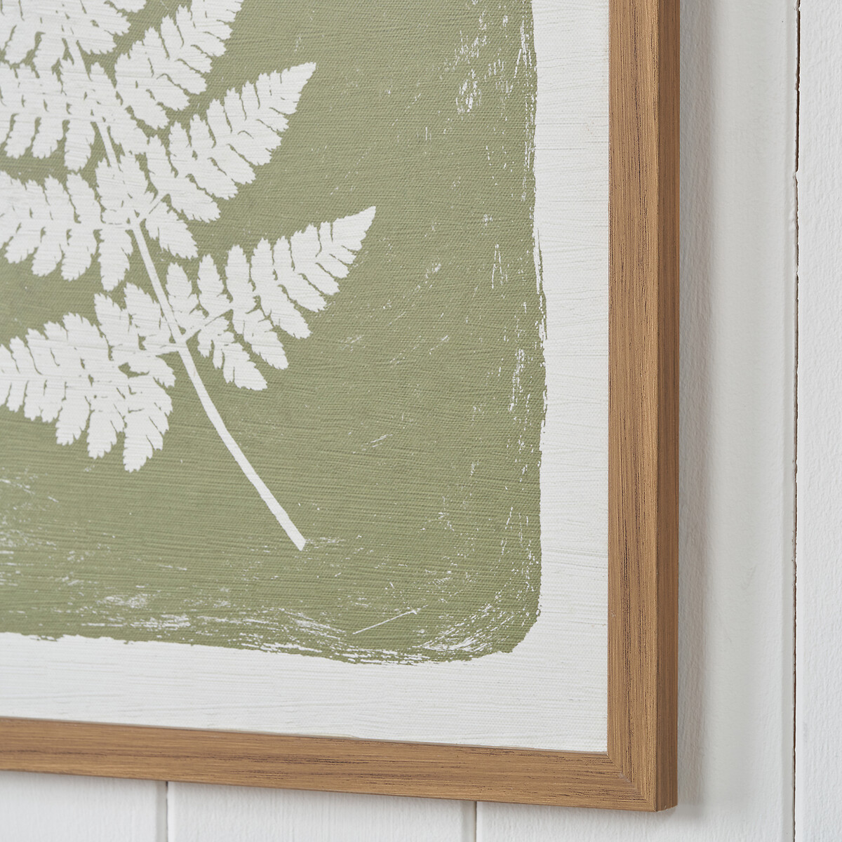 Set of 2 Green and Natural Fern Canvas Wall Art with Natural Frames green, ÉDITÉ