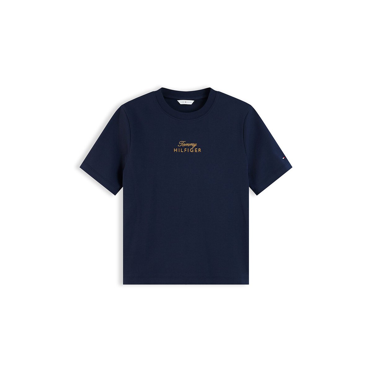 Embroidered Logo Short Sleeve Crew Neck T-Shirt navy, TOMMY HILFIGER