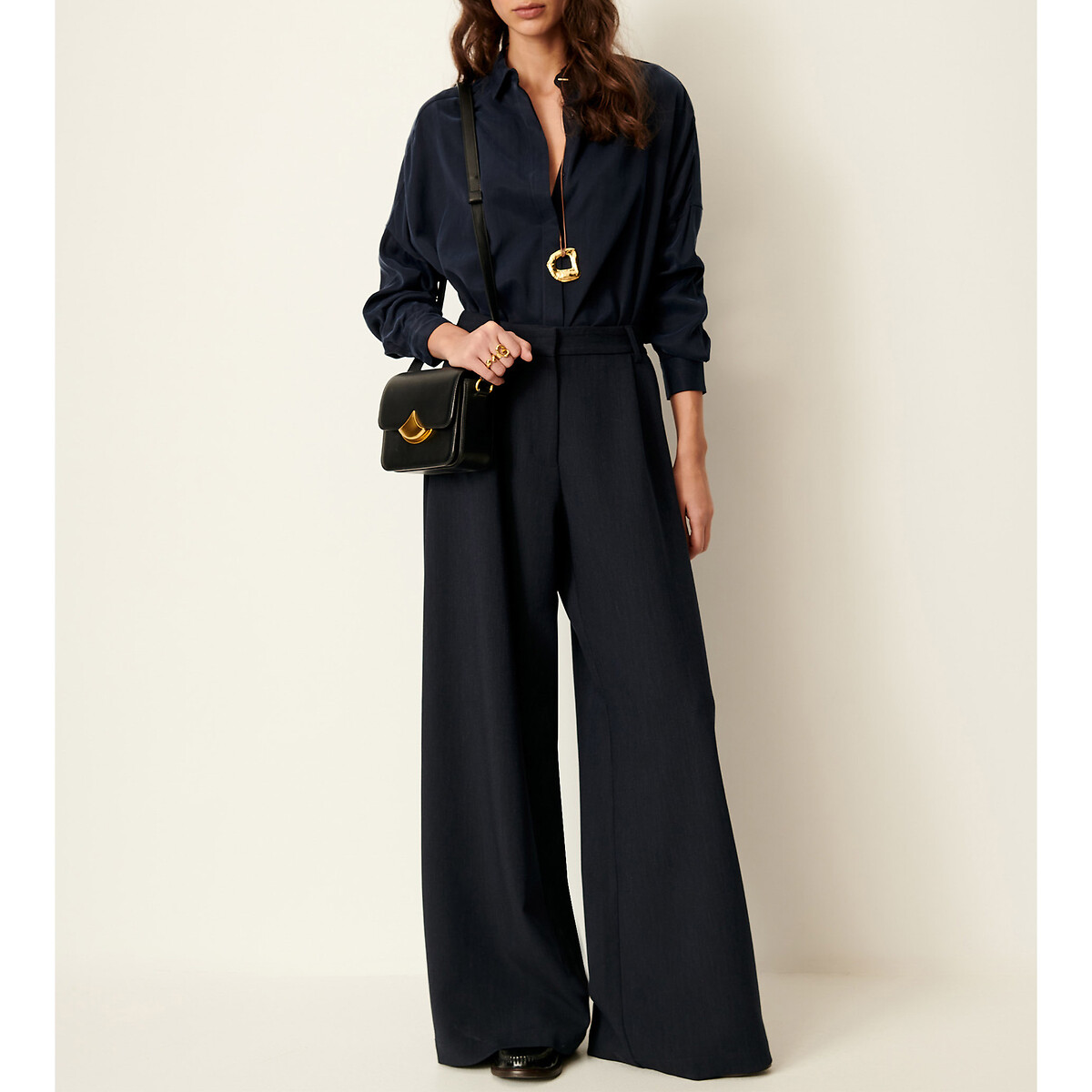 Pantalon large style tailleur PROVENCO indigo, SESSUN