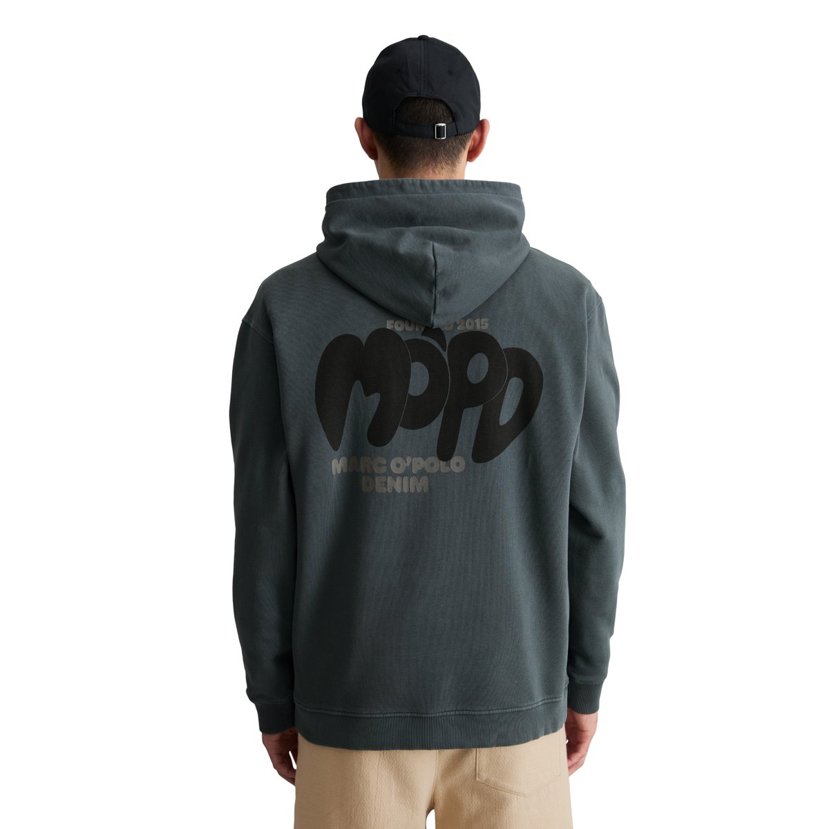 Hoodie relaxed en coton recyclé bleu foncé, MARC O’POLO DENIM