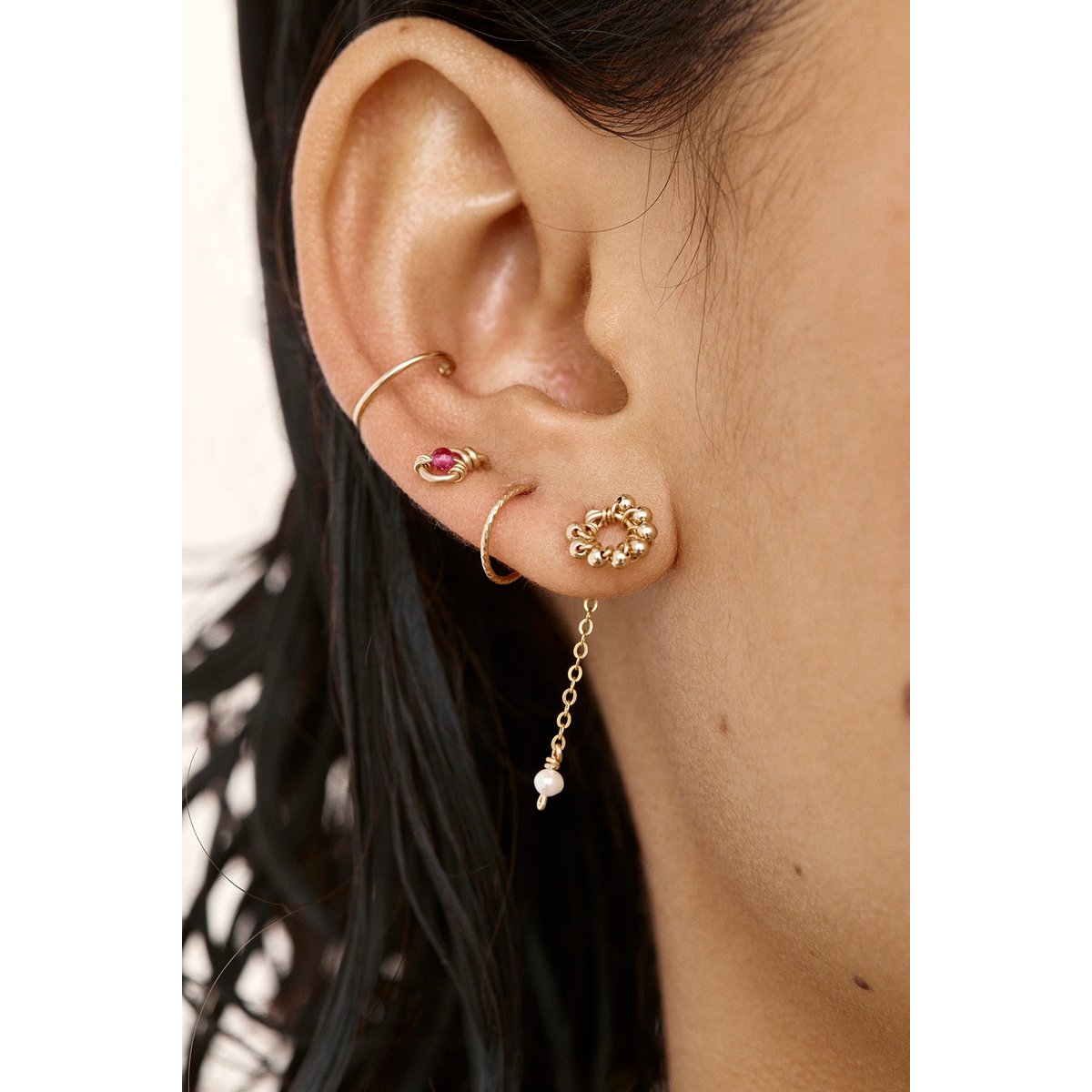Mini créoles Éclat argent / tanzanite, YAY PARIS