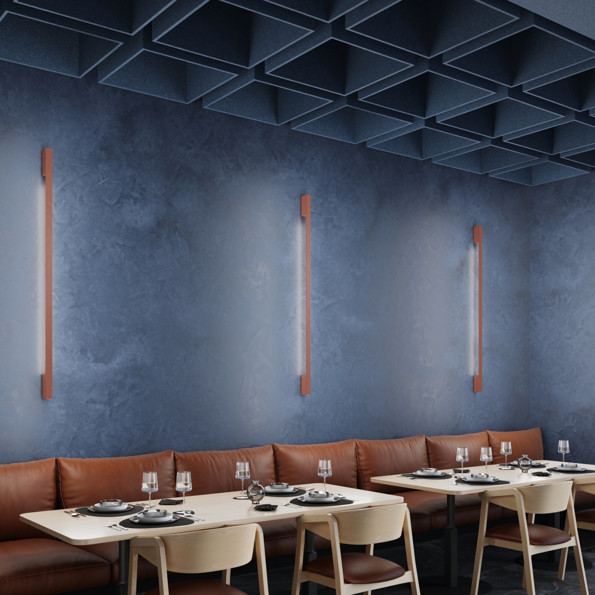 Applique murale Aluminium Ocre Rouge LED 1 Lahti ocre rouge, EDEN