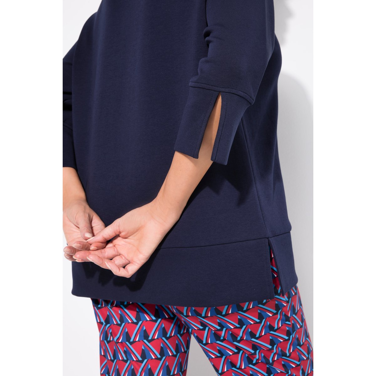 Sweat-shirt point de Rome marine, ULLA POPKEN