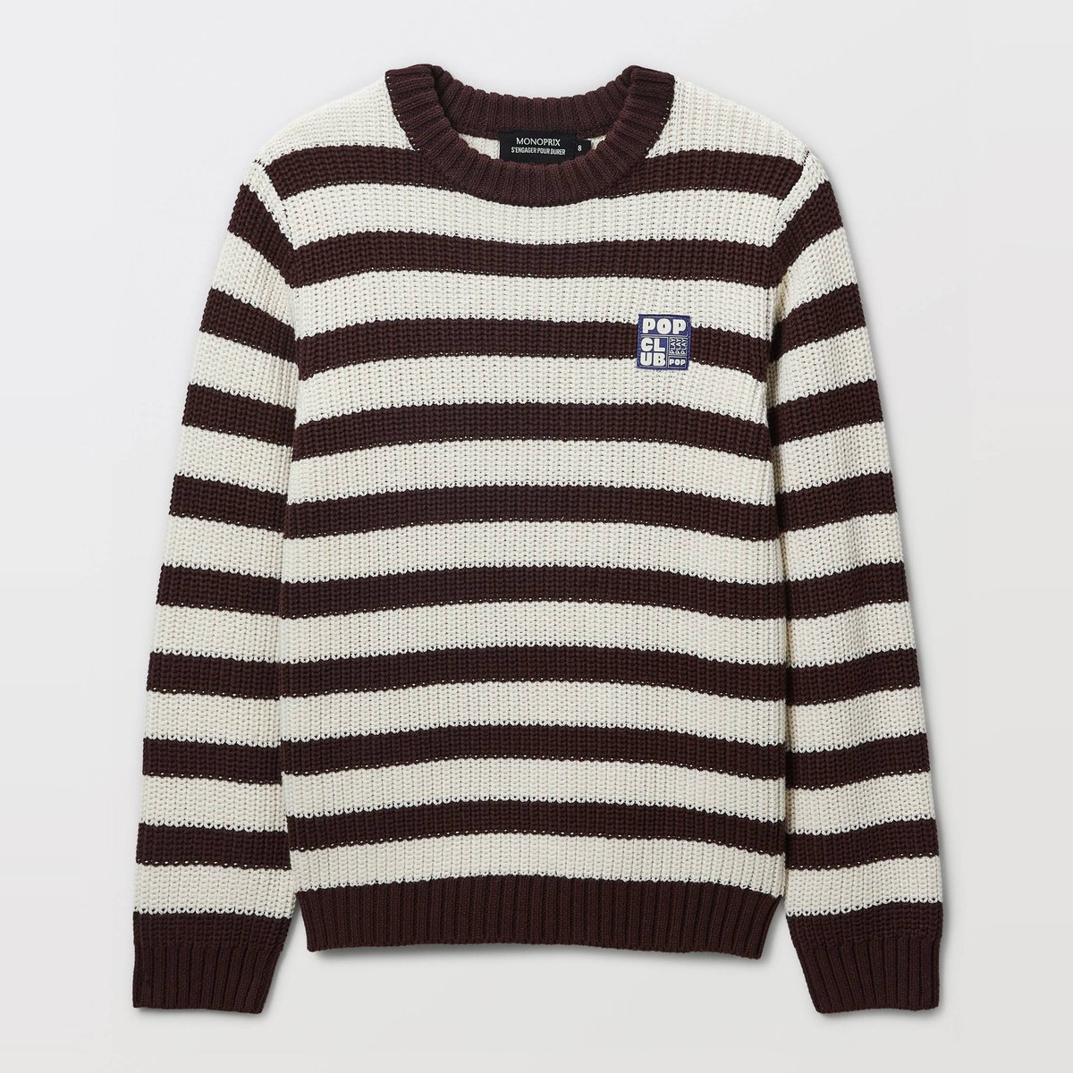 Pull maille avec patch en coton arbre, MONOPRIX
