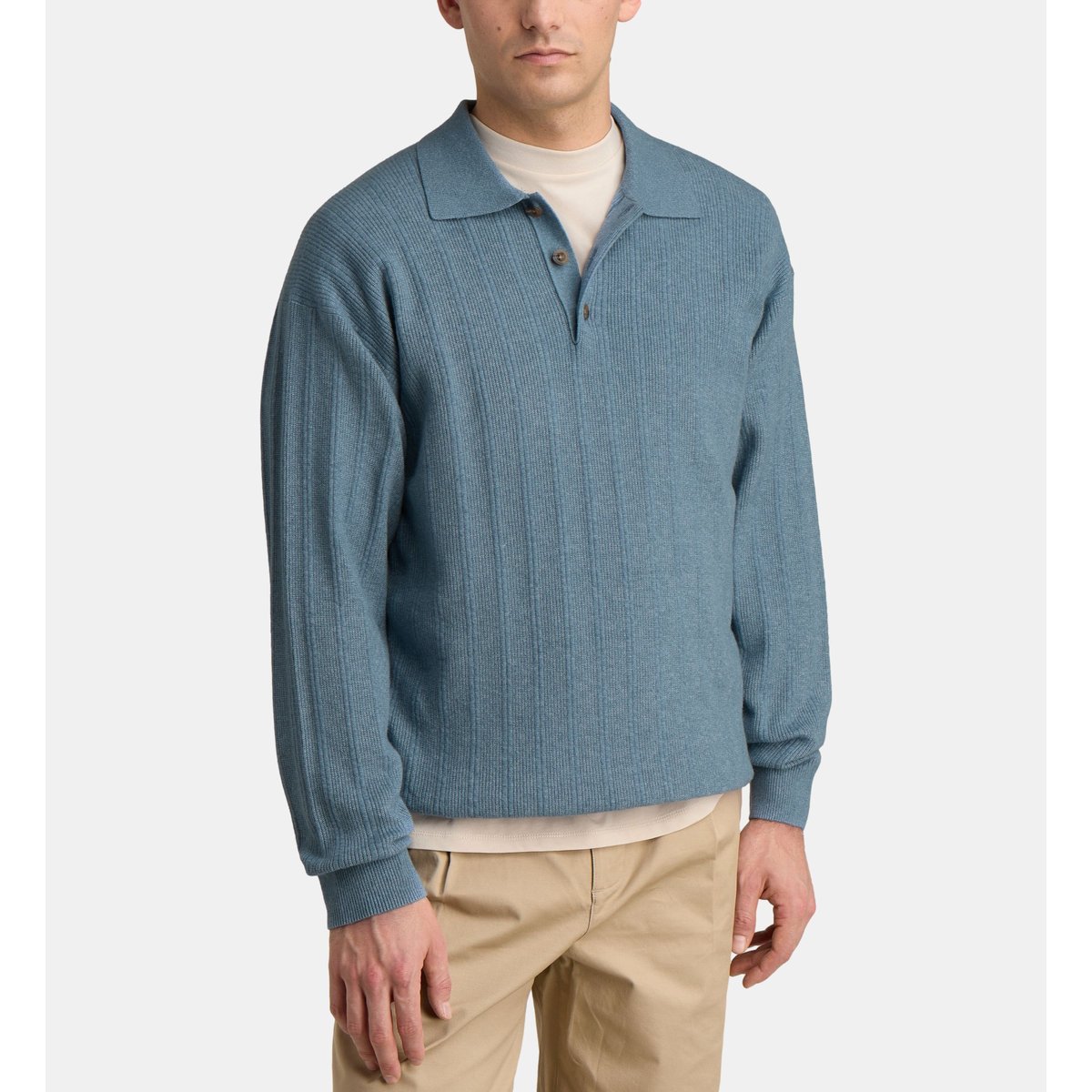 Polo solomay à rayures bleu grisé, GALERIES LAFAYETTE