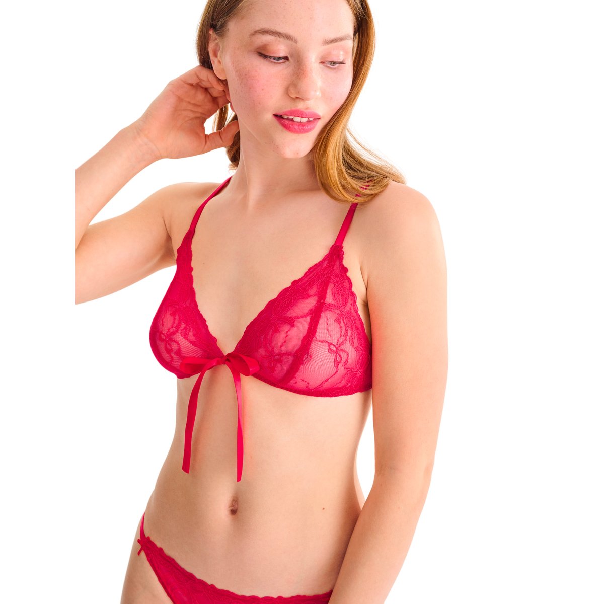 Soutien-gorge bralette triangle sans armatures SUGARLACE rouge, LISCA